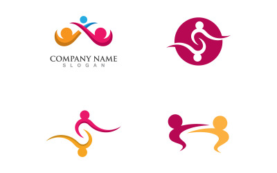 Modello di logo delle persone della comunità. Illustrazione vettoriale. V10
