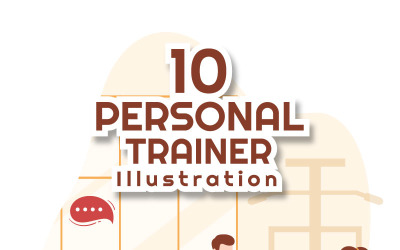 10 Personal Trainer oder Sportlehrer Illustration
