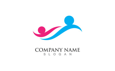 Topluluk insanları logo şablonu. Vektör çizim. V1