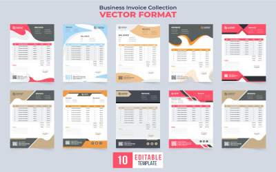 Creative invoice design template set