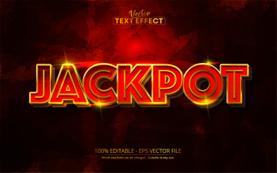 Jackpot - redigerbar texteffekt, kalligrafi metalliskt guld textstil, grafisk illustration