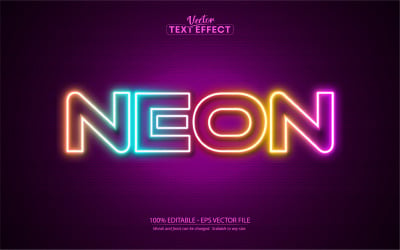 Neon - Editable Text Effect, Colorful Neon Light Text Style, Graphics Illustration