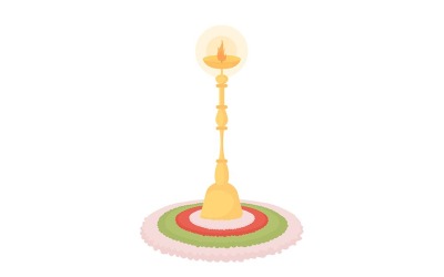 Rangoli mumluk yarı düz renk vektör nesnesi. Düzenlenebilir öğe