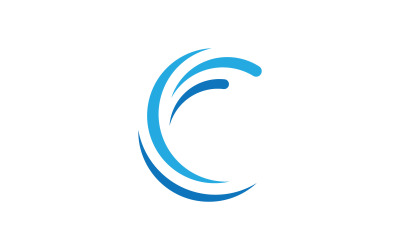 Su Dalgası logo şablonu. Vektör çizim. V5