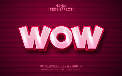 Wow - redigerbar texteffekt, esport och tecknad textstil, grafikillustration