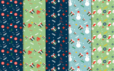 Xmas seamless mönster samling vektor