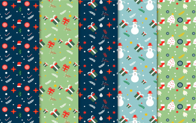 Xmas seamless pattern collection vector
