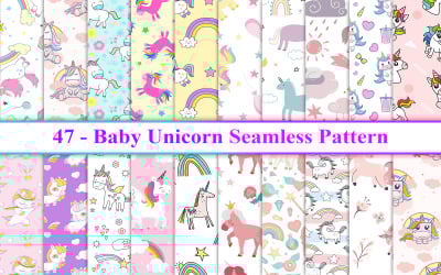 Baby-Einhorn-nahtloses Muster, Einhorn-nahtloses Muster, Einhorn-Hintergrund
