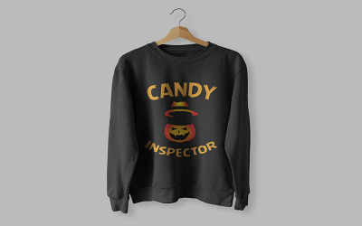 Camisa de Abóbora de Halloween Inspetor de Doces