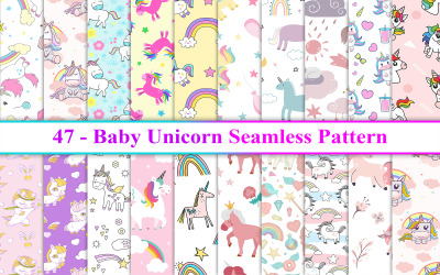 Modèle sans couture de licorne bébé, modèle sans couture de licorne, fond de licorne