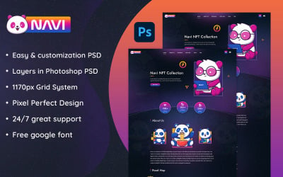 Navi -NFT Customized Landing Page PSD Template