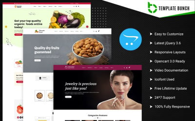 Organic Dry and Jewels – responzivní téma OpenCart pro eCommerce