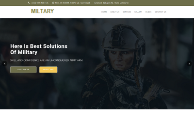 Plantilla html de aterrizaje militar