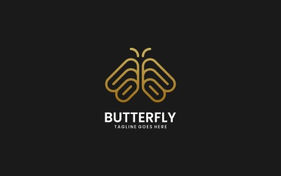 Logo di arte della linea della farfalla 2