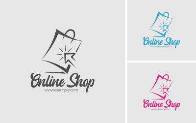 Design de logotipo de compras para negócios on-line com carrinho para web de comércio eletrônico ou negócios.