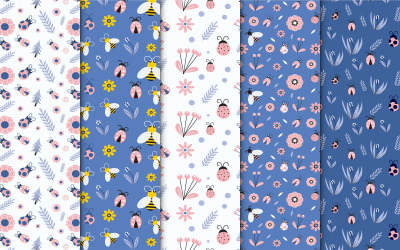 Disegno vettoriale di raccolta motivo floreale