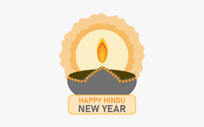 Happy Hindu New Year Design Vector