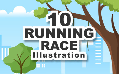 10 Illustrazione piana di corsa di corsa
