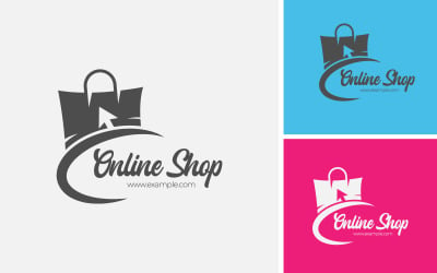 Концепция дизайна логотипа цифровых магазинов для интернет-магазина сумок