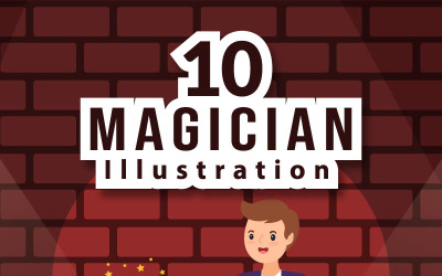 10 Kouzelník Iluzionista Ilustrace