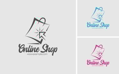 Shopping Logo Design per affari online con carrello per e-commerce Web o business.