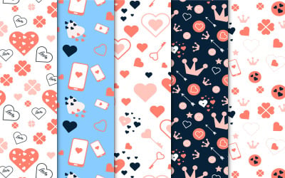 Valentine love pattern collection vector