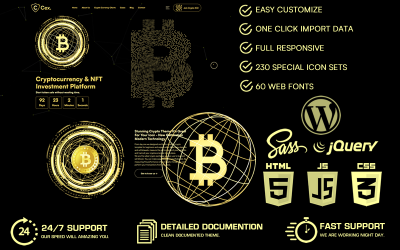 Cex - Kryptovaluta & Bitcon & NFT WordPress-tema