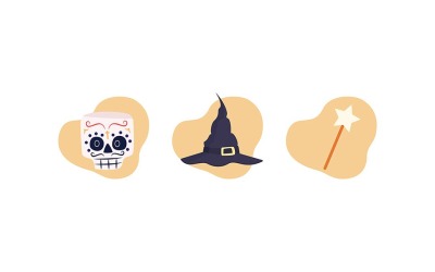 Förbereder sig för Halloween-fest 2D vektor isolerade illustrationer set