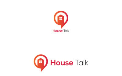 Modèle de logo de maison de conversation de propriété de maison élémentaire minimale moderne