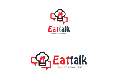 Restoran Yemek Konuşma Logo Şablonu