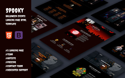 Spooky - HTML-шаблон целевой страницы событий Хэллоуина