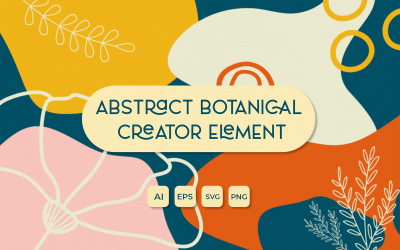 Abstract Botanisch Schepperelement - Illustratie