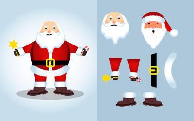 Christmas Santa Art Design with Elements