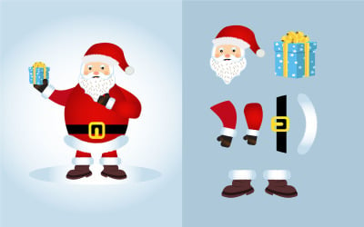 Cute Santa Claus Holding a Gift Design