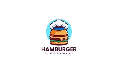 Šablona jednoduchého loga na hamburger