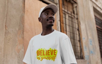 Men Wear White T-Shirt Mockup