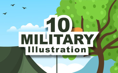 10 Militär arméstyrka Illustration