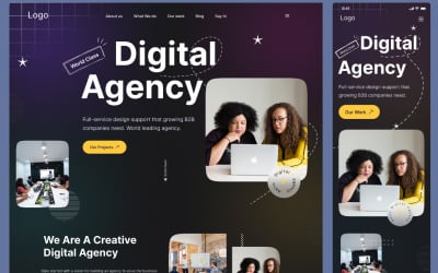 Plantilla Figma de la página de destino de la agencia digital