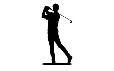 Golf-Logo mit Ball-Design-Elementen.V5