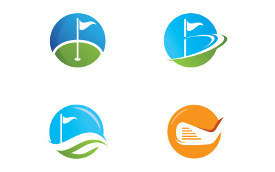 Golfové logo s prvky návrhu míče. V15