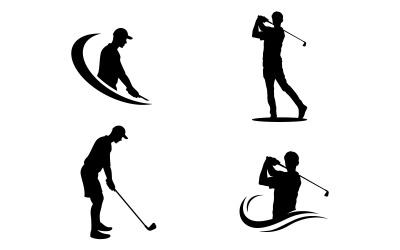 Logo de golf avec éléments de conception de balle.V16