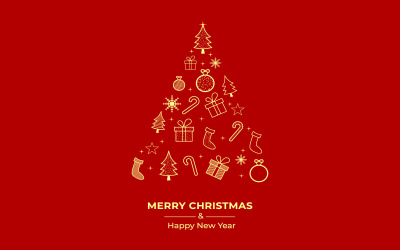 Carta regalo di Natale con albero d&amp;#39;oro