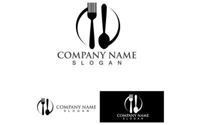 Cuchara y tenedor Logo y símbolo Vector V