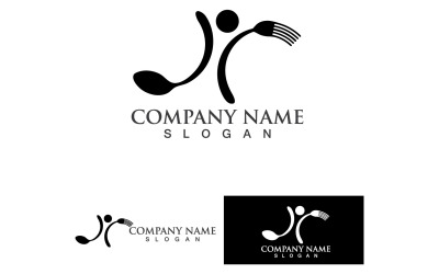 Cuchara y tenedor logotipo y símbolo Vector V10