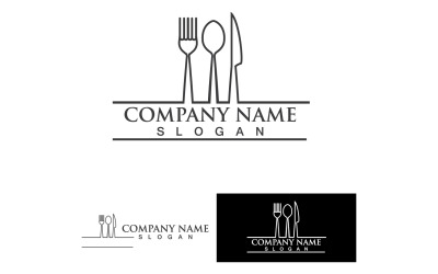 Cuchara y tenedor logotipo y símbolo Vector V12