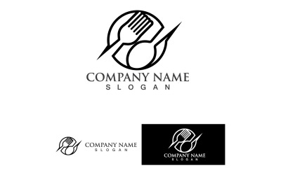 Cuchara y tenedor logotipo y símbolo Vector V4