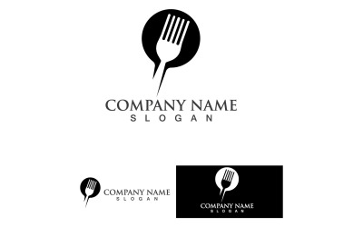 Cuchara y tenedor logotipo y símbolo Vector V9