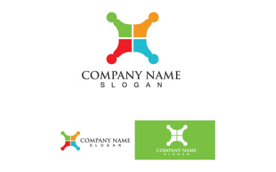 Logo della comunità mondiale con persone e illustrazione del globo Design Vector 4