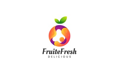 Logotipo colorido de gradiente fresco de frutas