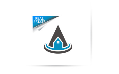 Logotipo de pin de bienes raíces (Creative-Letter-A Real-Estate)